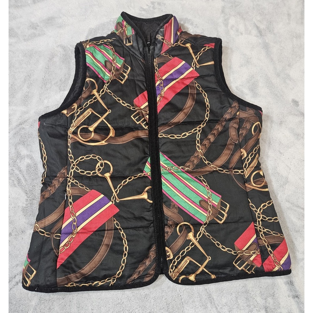 Vintage Lauren Ralph Lauren Women's Quilted Vest Reversible Petite Medium